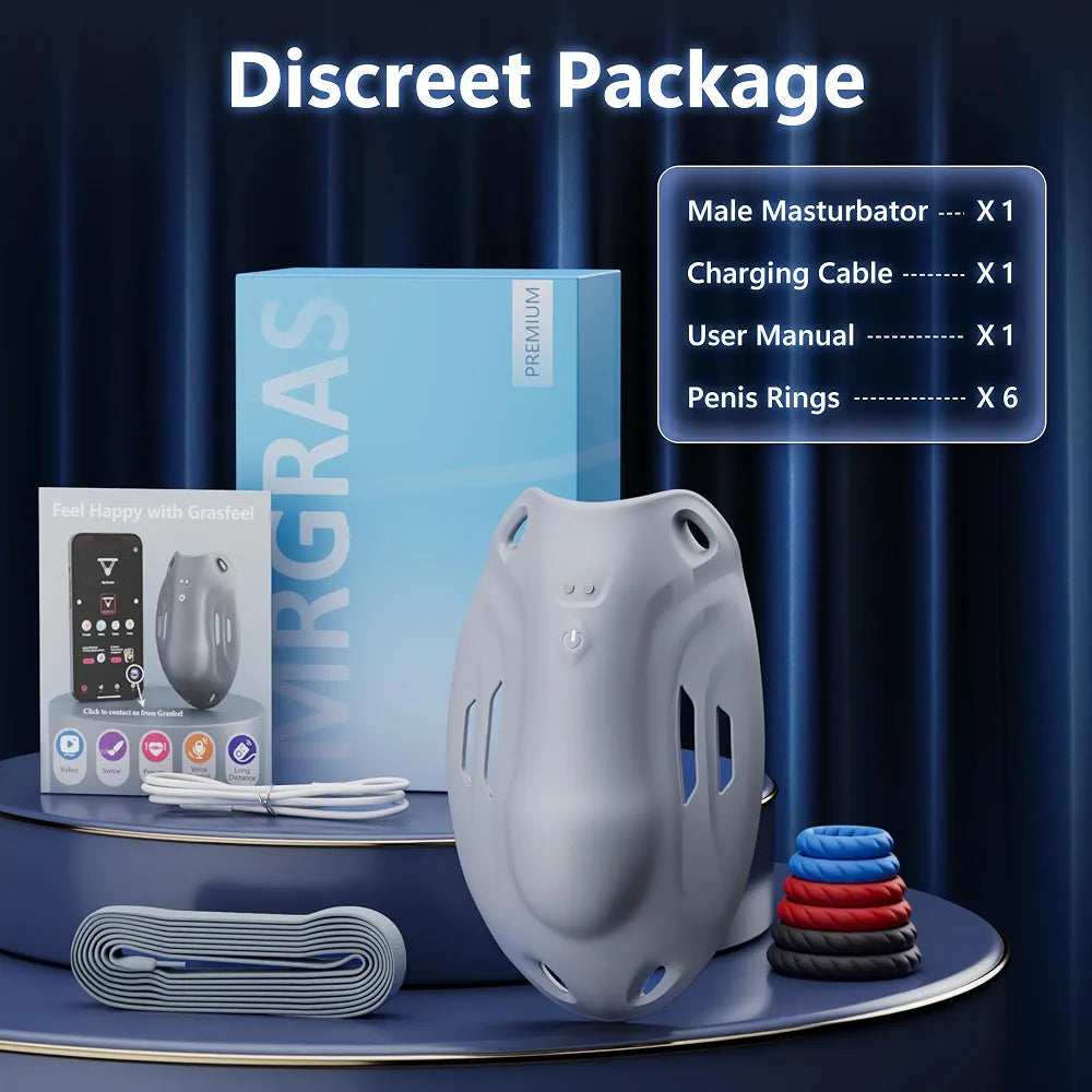 AI-Powered Wearable Penis Training Vibrator with 9 Speeds and App Control - Hands-Free Male Masturbator