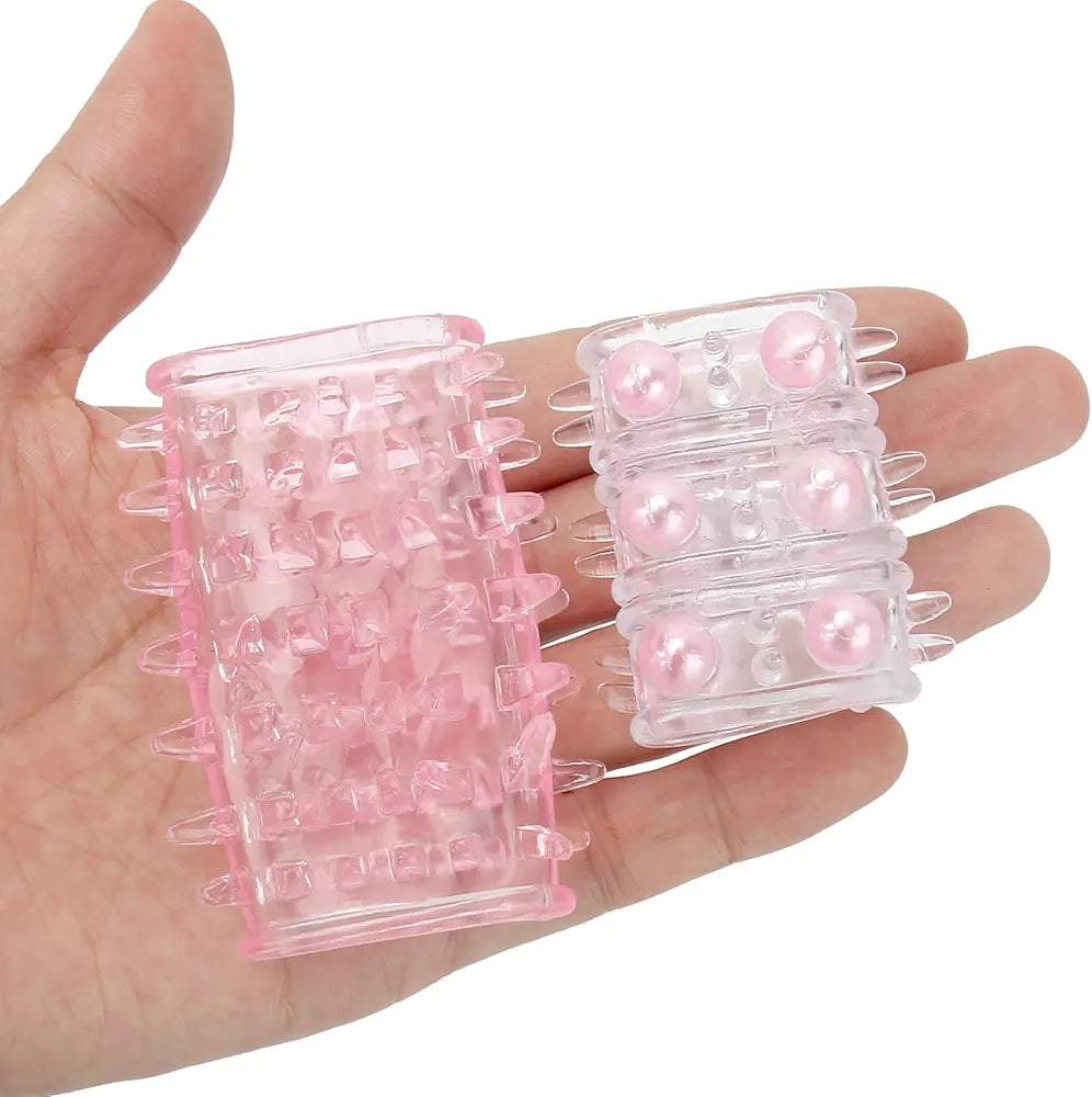 Set of 4 Reusable Silicone Penis Sleeves and Cock Extenders - Assorted Colors