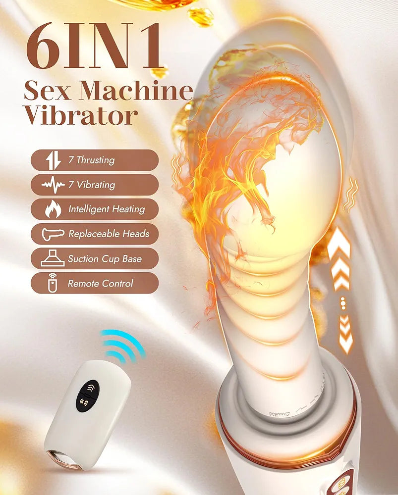 UTIMI Dual-Head Thrusting Dildo Sex Machine with Heating, Suction Cup, and 14 Vibration Modes