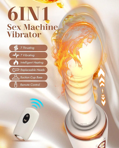 UTIMI Dual-Head Thrusting Dildo Sex Machine with Heating, Suction Cup, and 14 Vibration Modes