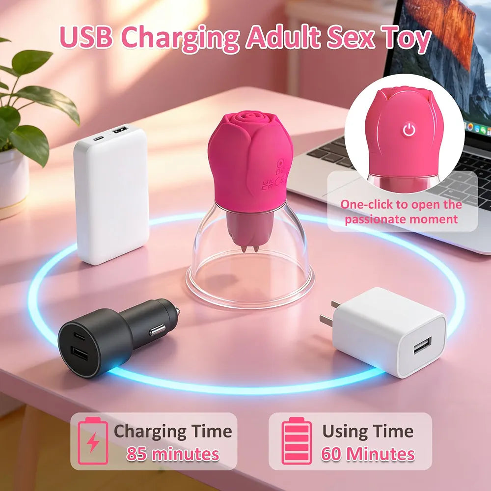 App-Controlled Nipple and Clitoral Suction Vibrator with Hand Pump