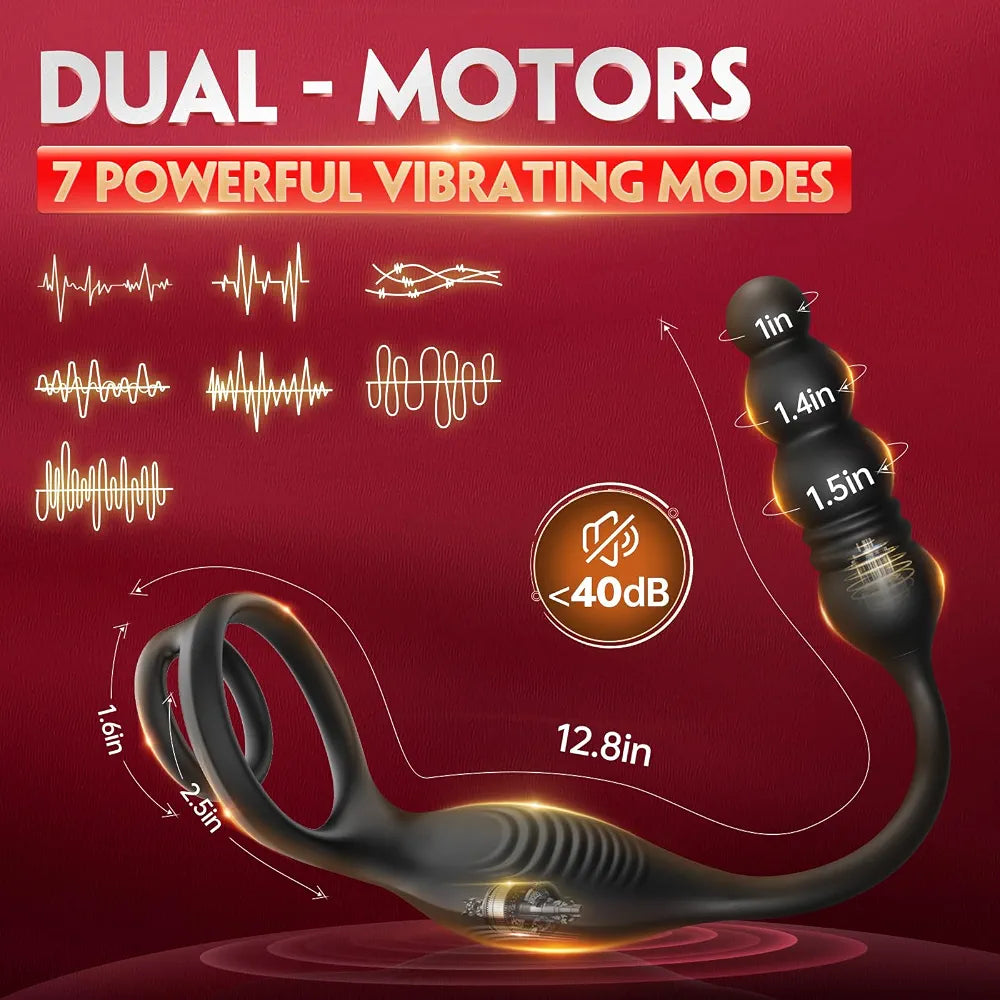 Amiahe App-Controlled Thrusting Prostate Massager and Vibrating Anal Plug for Men
