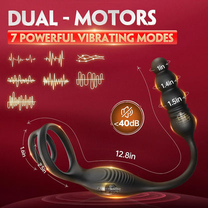 Amiahe App-Controlled Thrusting Prostate Massager and Vibrating Anal Plug for Men