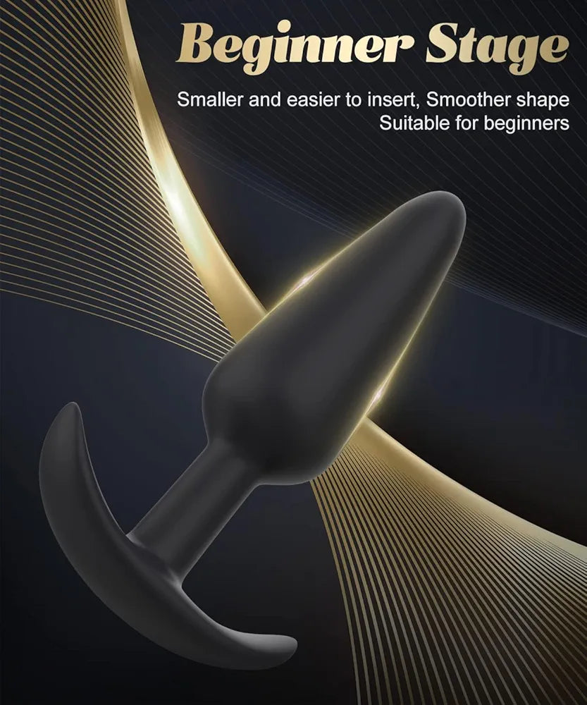 Beginner-Friendly 3-Piece Silicone Anal Training Plug Set