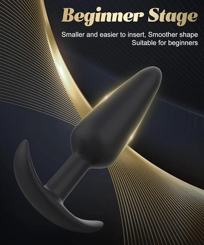 Beginner-Friendly 3-Piece Silicone Anal Training Plug Set
