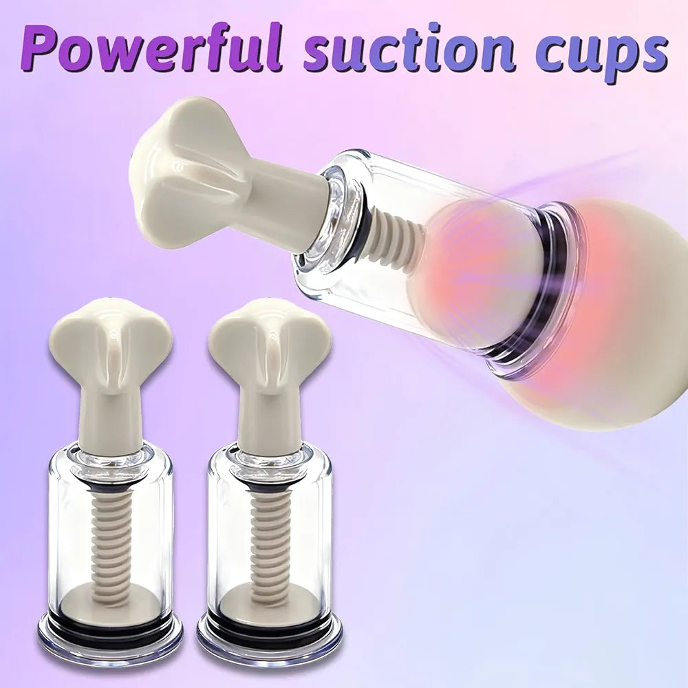 Adjustable Nipple and Clitoral Suction Cup Set - 2 Piece Sensitivity Enhancement Device