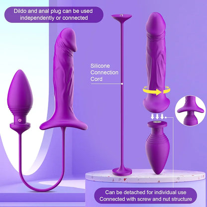 3-in-1 Couples Vibrating Dildo and Anal Plug Set for G-Spot and Prostate Stimulation