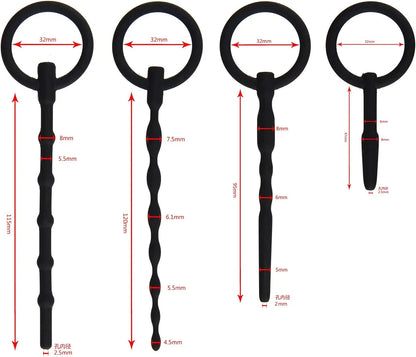 Beauty7 4-Piece Silicone Urethral Sound and Dilator Set for Men