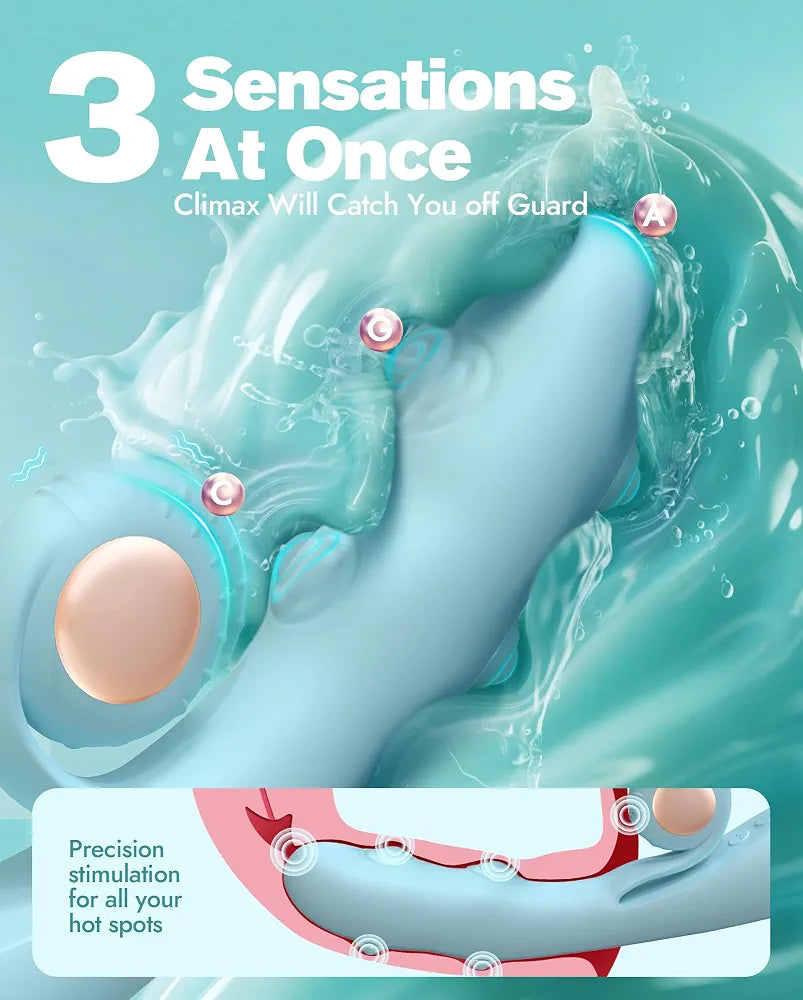 Dual-Action Rabbit Vibrator with 8 Flapping Modes and 8 G-Spot Stimulation Settings for Couples