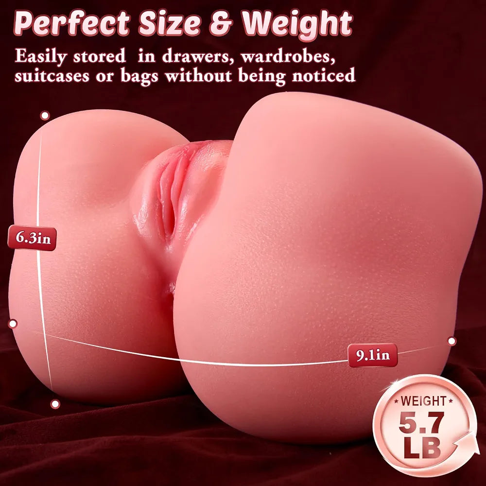 ZEMALIA Realistic Male Masturbator with Dual 3D Textured Channels and Support Ring