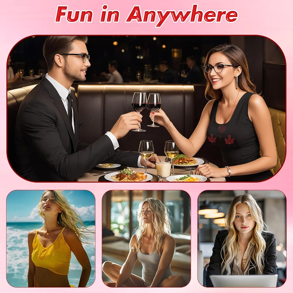 9-Mode Wearable Vibrating Nipple and Clitoral Stimulator for Couples