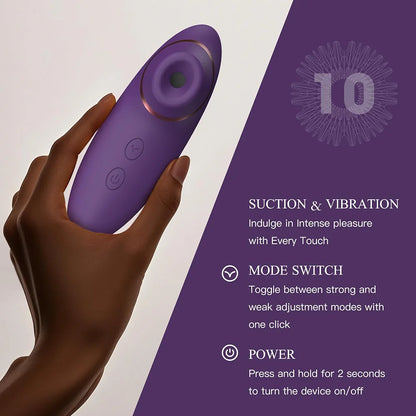 Rose-Shaped 2-in-1 Clitoral Suction and Vibration Stimulator - 9 Modes Waterproof Sex Toy for Women