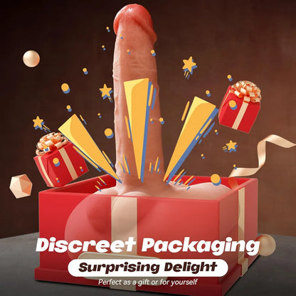 Realistic Hands-Free Thrusting & Vibrating Dildo Machine with 7 Modes for Dual G-Spot and Anal Stimulation