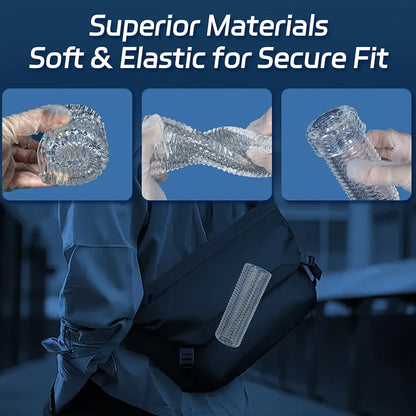 X-pidany Trim-to-Fit Girth Enhancing Penis Sleeve - Reusable Textured Cock Extender for Delay and Erection Support