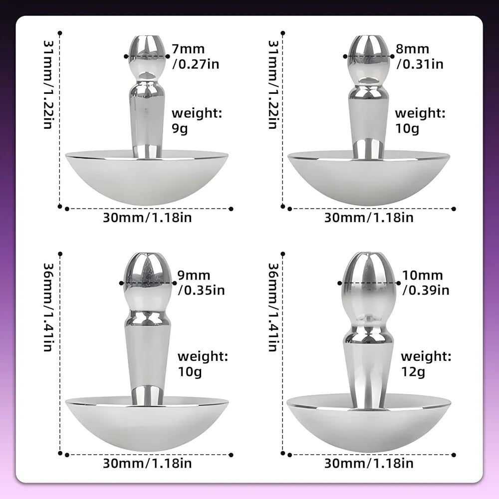 Stainless Steel Hollow Urethral Sounding Plug for Male Stimulation