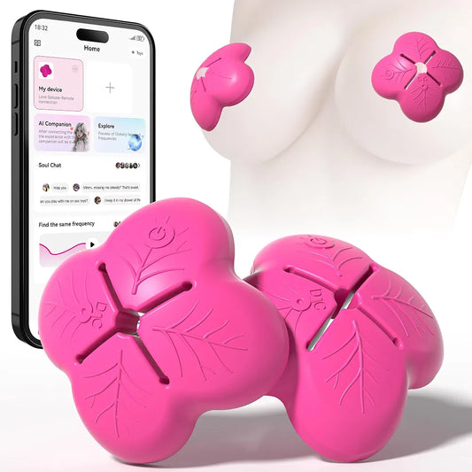 App-Controlled Remote Nipple Clamps with 9 Vibration Modes for Couples