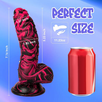 7.16-Inch Realistic Silicone Monster Dildo with Strong Suction Cup for Hands-Free G-Spot and Anal Stimulation