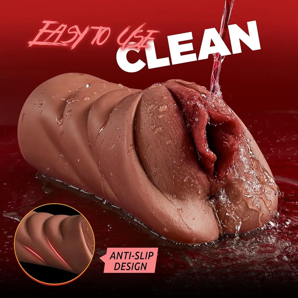 Realistic 5D Dual-Channel Male Masturbator with Deep Vagina and Tight Anus - Lifelike Adult Sex Toy for Men