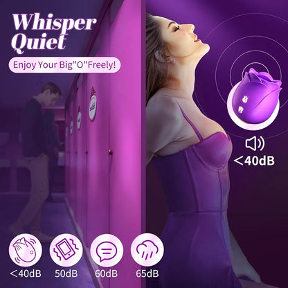 Rose-Shaped Clitoral Suction Vibrator with 5 Intensity Modes for Targeted Stimulation