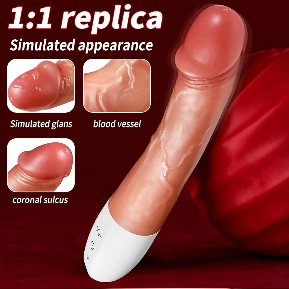 Silicone G-Spot Vibrator with Realistic Texture - 8.4 Inch