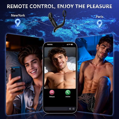 Advanced Remote-Controlled Prostate Massager with 10 Vibration Modes and 6 Silicone Cock Rings