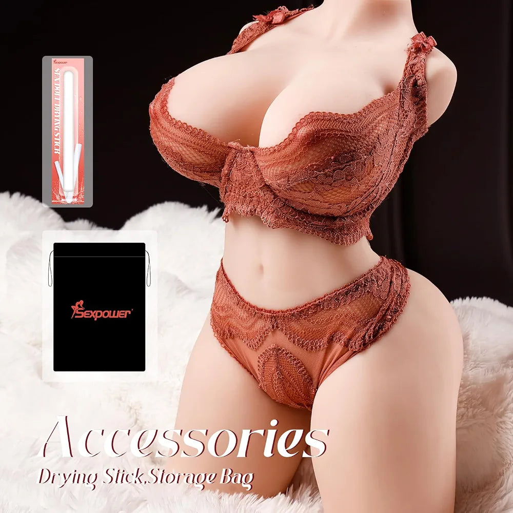 Sexpower 11LB Realistic 3-in-1 Female Torso Masturbator with Storage Bag and Cleaning Kit
