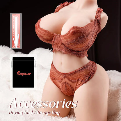 Sexpower 11LB Realistic 3-in-1 Female Torso Masturbator with Storage Bag and Cleaning Kit