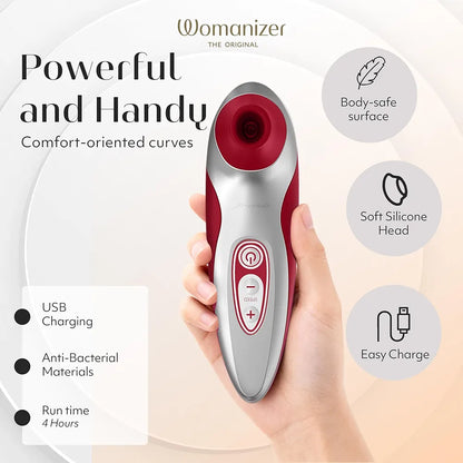 Womanizer Pro40 Clitoral Suction Stimulator with 6 Intensity Levels - Red