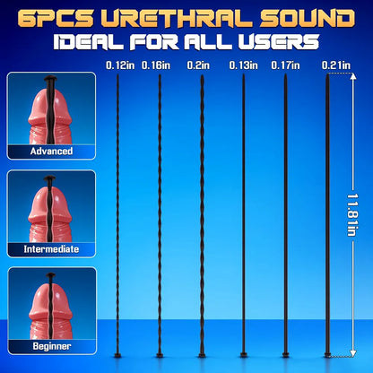 6-Piece Silicone Urethral Sounding and Dilation Training Kit for Men