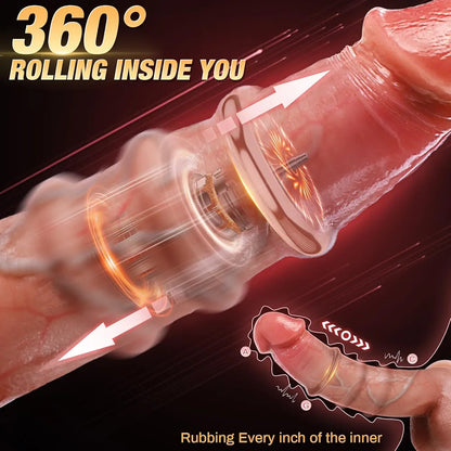 Koxten Realistic Thrusting and Heating Dildo Vibrator with Suction Cup - 9 Vibration Modes