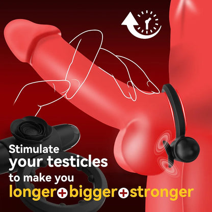 Premium Dual-Stimulation Vibrating Penis Ring with Detachable Bullet Massager