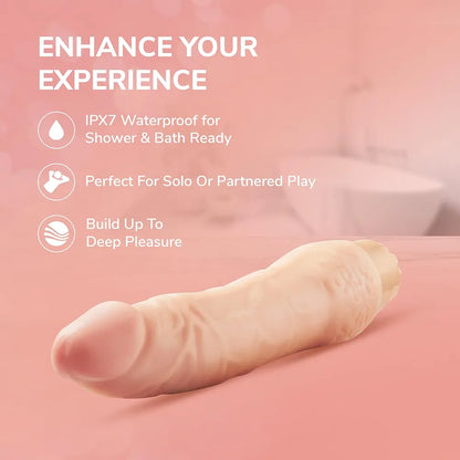 Eden 8.5-Inch Realistic Veined Vibrating Dildo with Flexible Base and Multi-Speed Stimulation