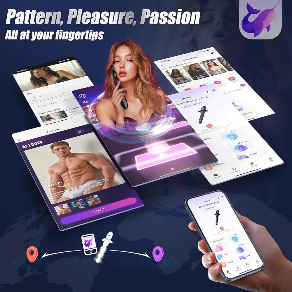 BEISAR App-Controlled Silicone Vibrating Anal Plug with 10 Modes for Beginners