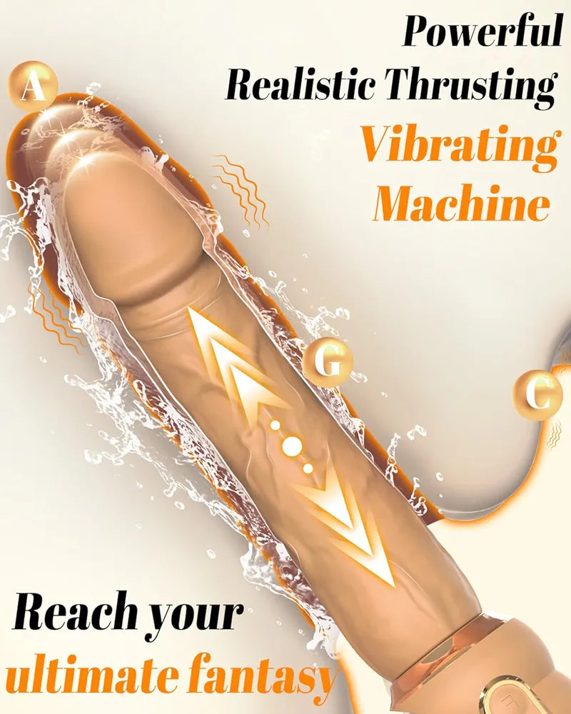 Advanced Thrusting Dildo Machine with 10 Vibration and 3 Thrusting Modes for Couples