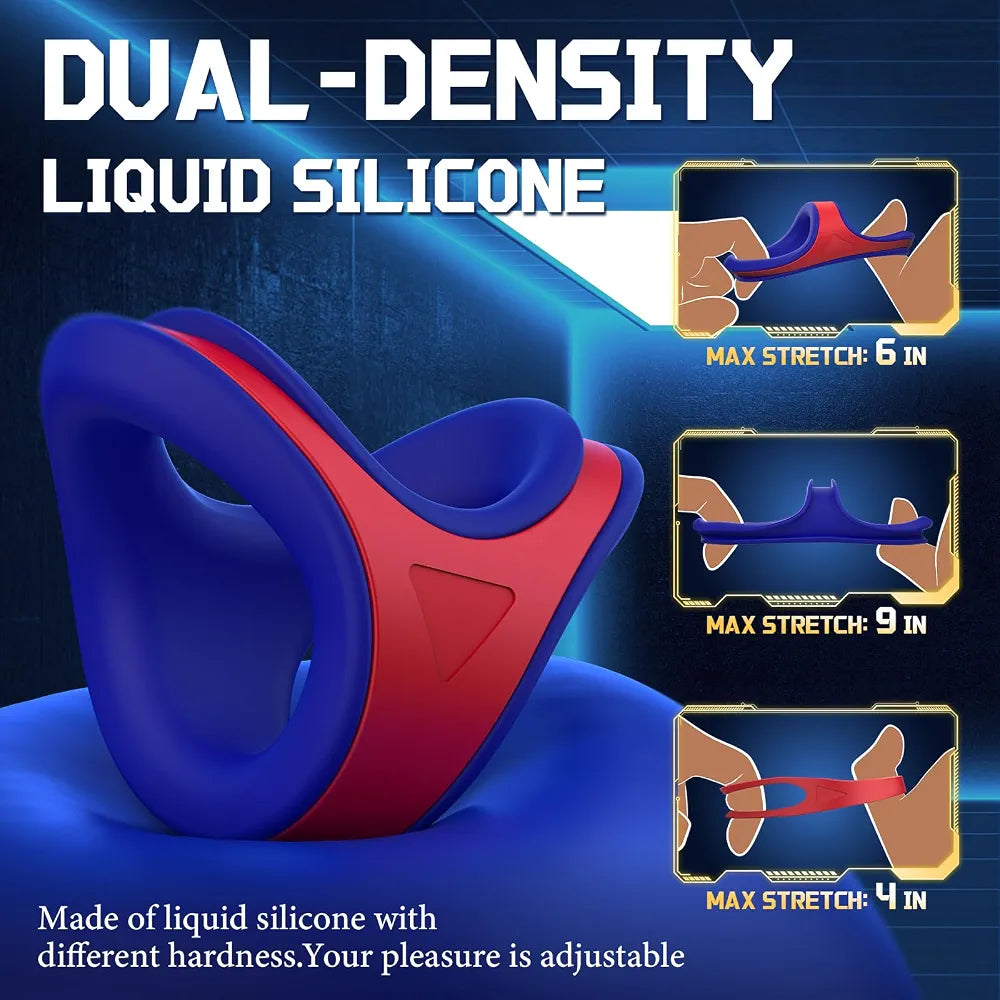 Adjustable Silicone Dual-Ring Cock Ring Set for Enhanced Performance and Stamina