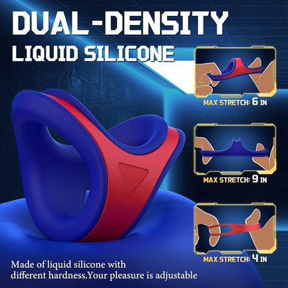 Adjustable Silicone Dual-Ring Cock Ring Set for Enhanced Performance and Stamina