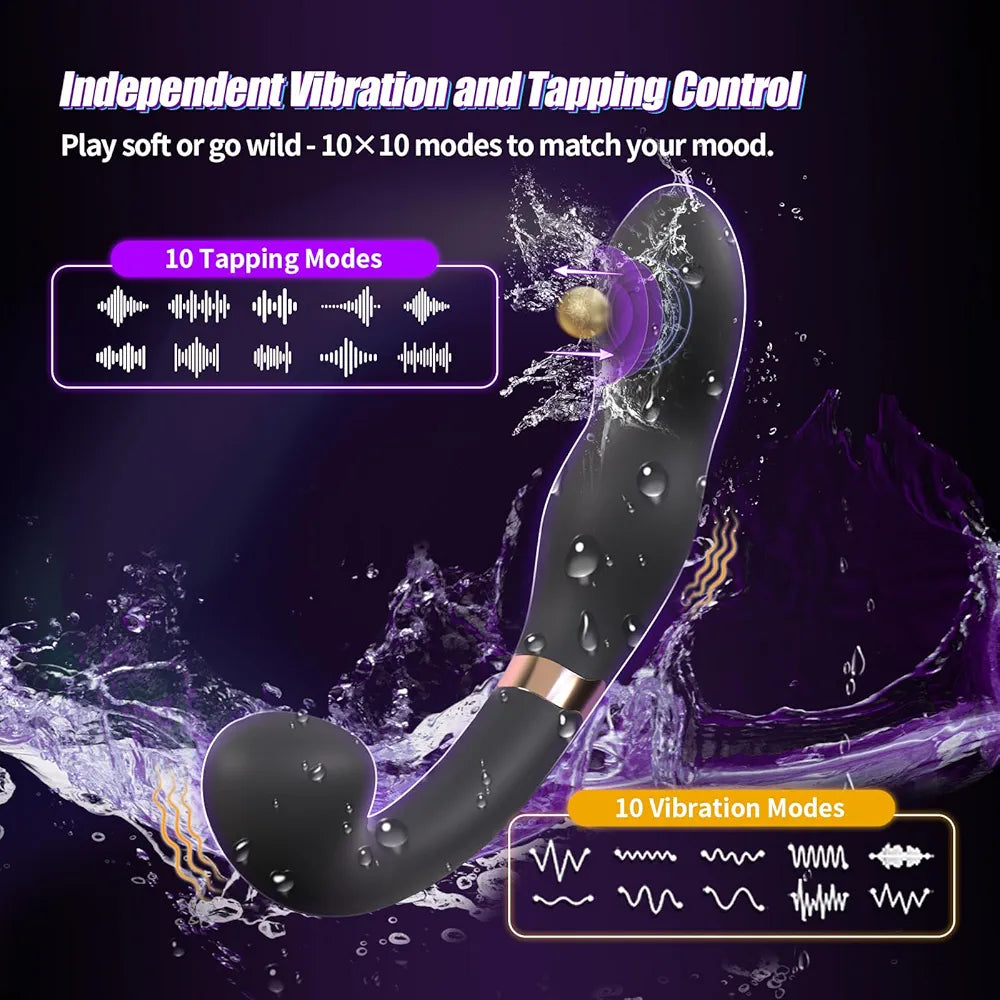 Ergonomic Dual-Ended Prostate Massager and Anal Trainer with Vibration