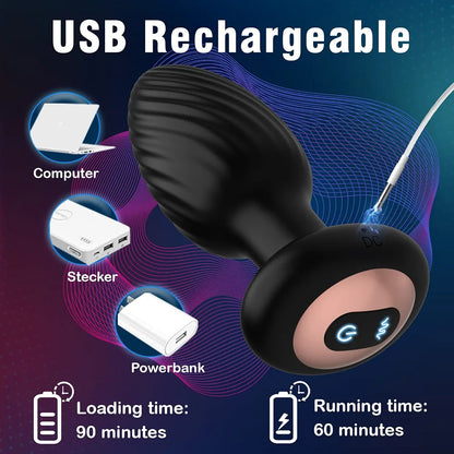 App-Controlled 360° Rotating Prostate Massager with 9 Vibration Modes and Remote