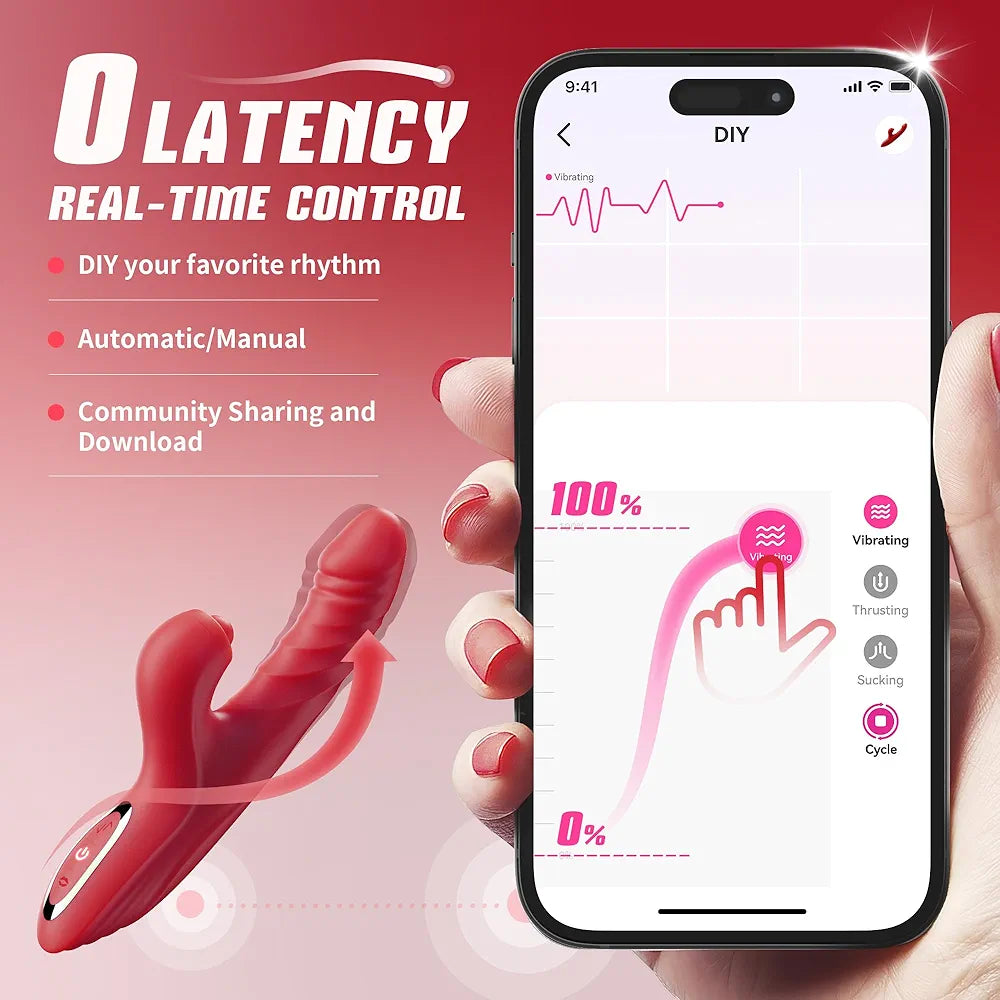 Toendi G-Spot Rabbit Vibrator with 10 Vibration and 7 Thrusting Modes for Clitoral Stimulation