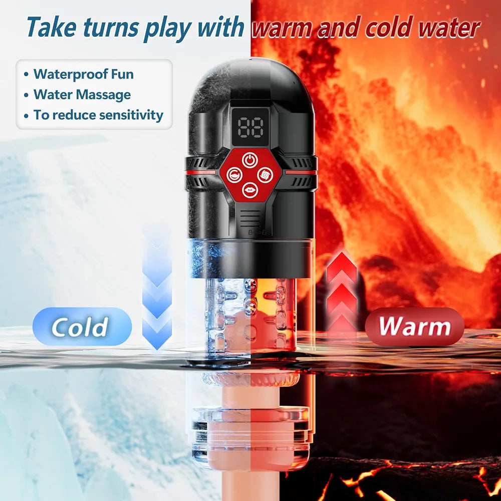 Mrgras AI-Sync Male Masturbator with Vacuum Pump, 12 Suction Levels, 7 Thrusting, Rotating, and Vibrating Modes