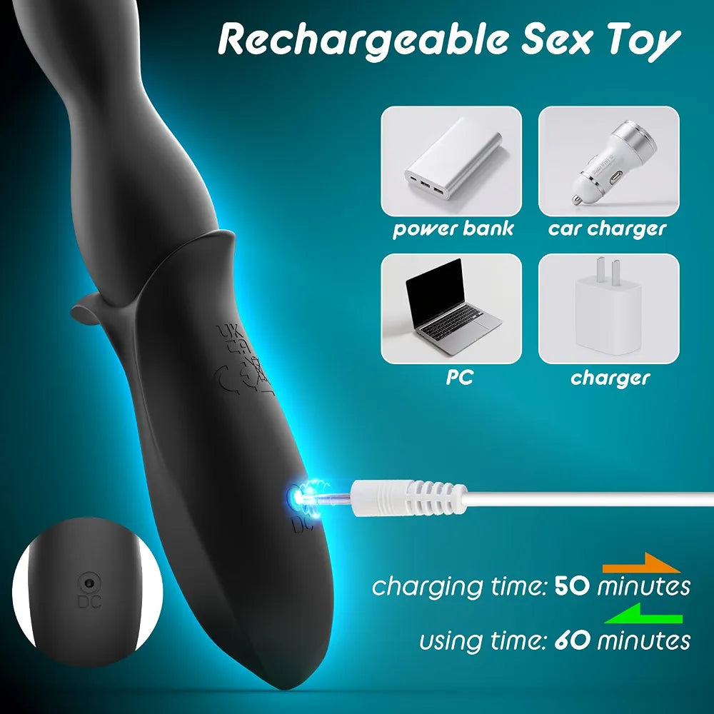 Dual-Motor Silicone Anal Plug with 10 Vibration Modes - Beginner-Friendly Prostate Massager