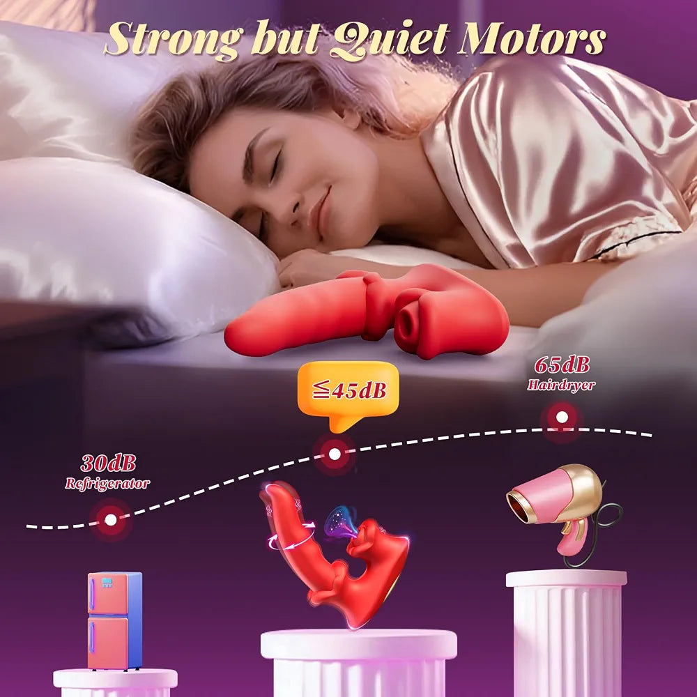 Rose-Shaped Clitoral and G-Spot Suction Vibrator with 30 Stimulation Modes for Couples
