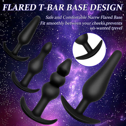 5-Piece Graduated Silicone Anal Training Plug Set for Beginners and Advanced Users