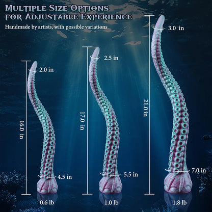 21-Inch XL Fantasy Tentacle Dildo with Suction Cup - Silicone Monster Octopus Anal Toy for Couples