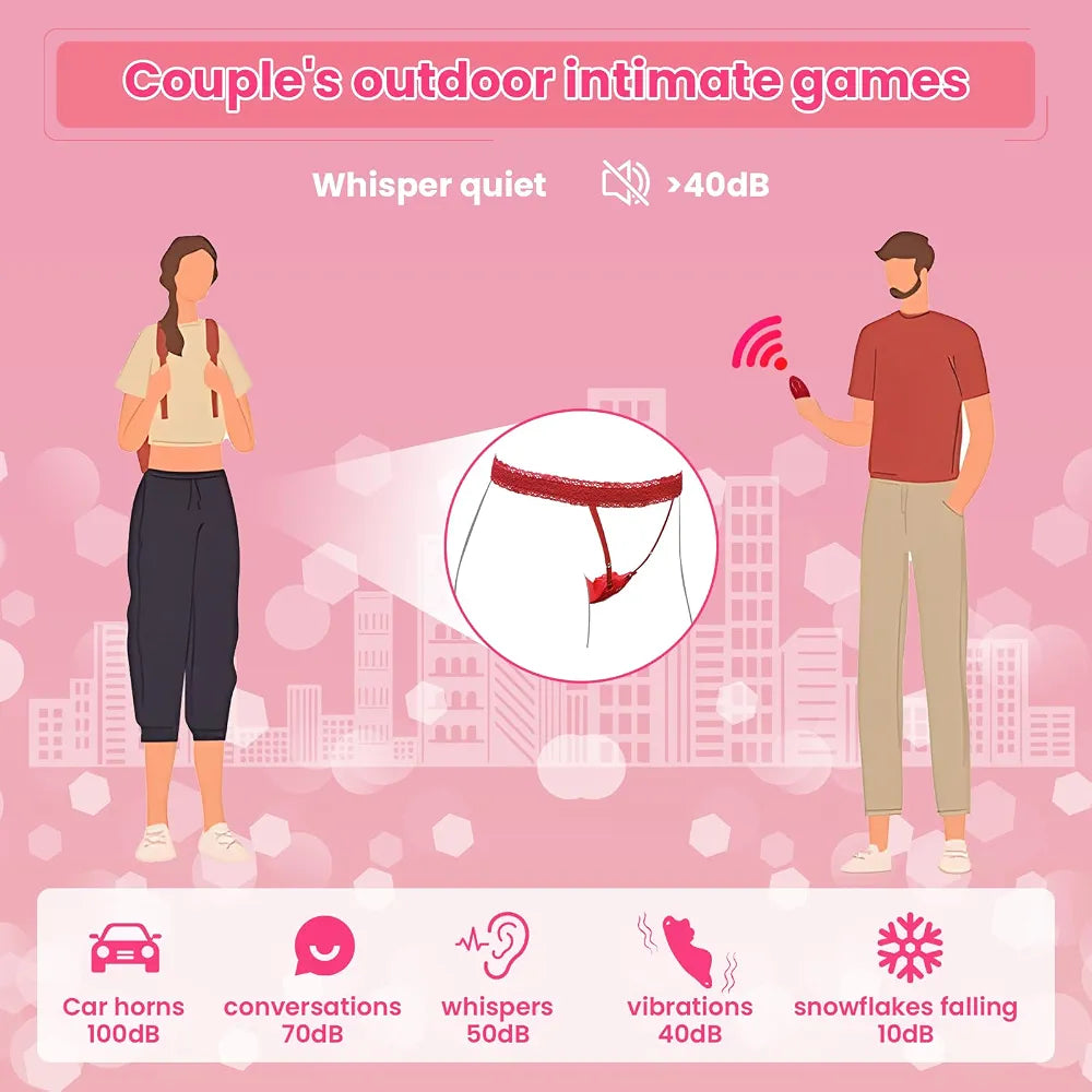 Wearable Remote Control Butterfly Vibrator for Women & Couples - Rose Clitoral Stimulator