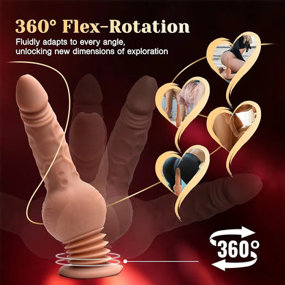 Tracy's Dog 9.29" Realistic Silicone Strap-On Dildo Vibrator with 10 Vibration and 3 Bouncing Modes for Anal Stimulation