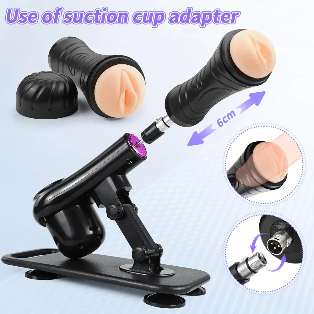 Automatic Thrusting Dildo Machine with Remote Control and 3XLR Attachments