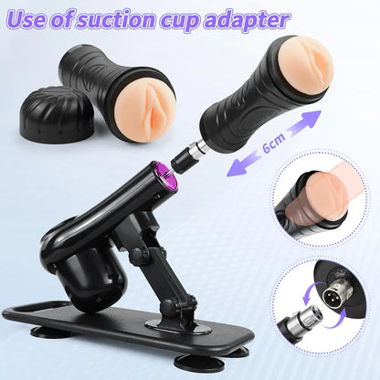 Automatic Thrusting Dildo Machine with Remote Control and 3XLR Attachments