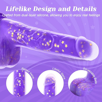 Realistic 9.25-Inch Heated Thrusting G-Spot Vibrator with Remote and Suction Base