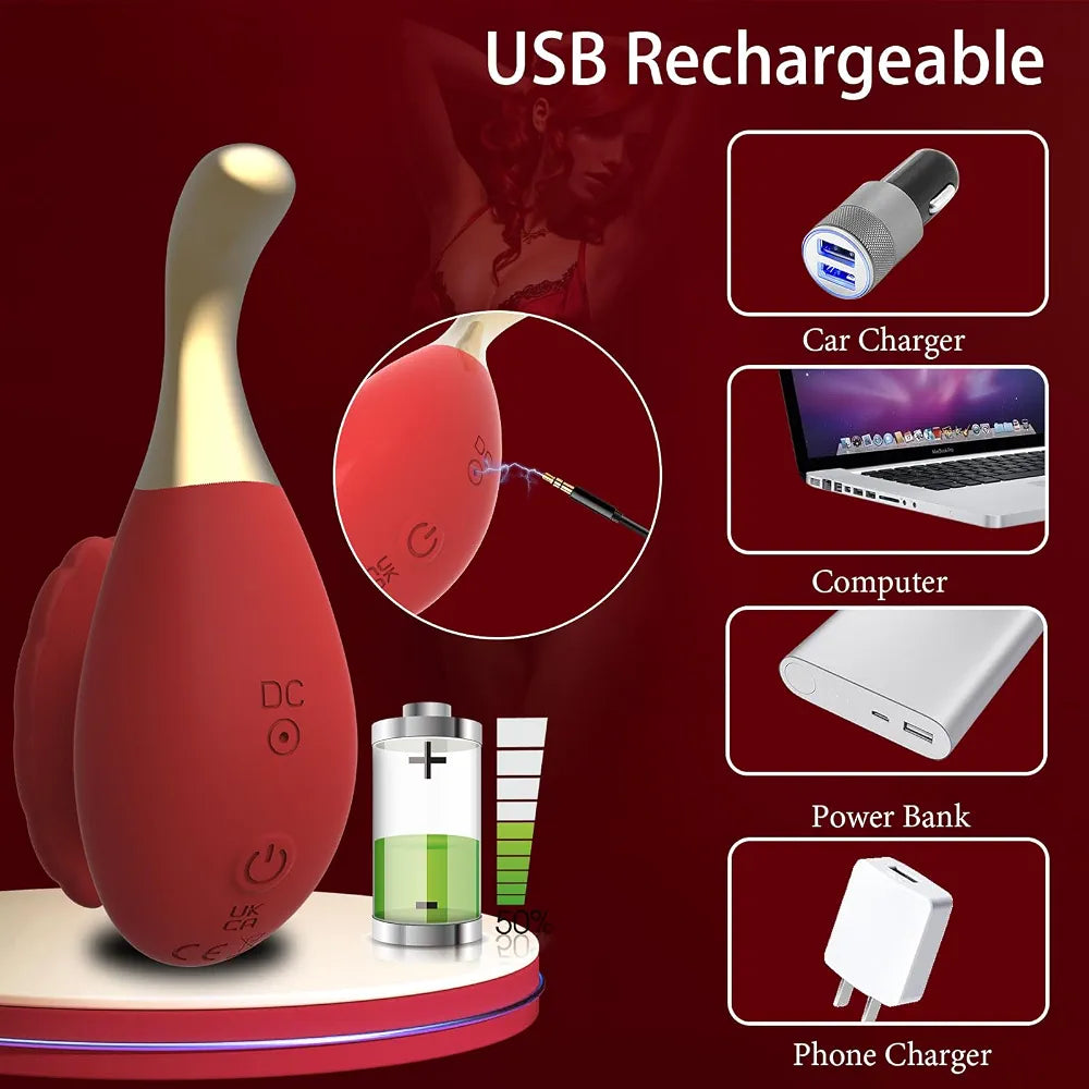 10-Mode Rechargeable Finger-Clip Clitoral Stimulator and Nipple Massager for Couples